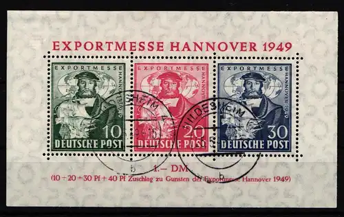 Alliierte Besetzung Block 1 gestempelt #KU523