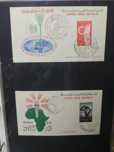 UAR Ägypten FDCs ab 1953 besammelt über 150 Stück im Ringbinder #LY694