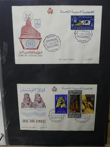 UAR Ägypten FDCs ab 1953 besammelt über 150 Stück im Ringbinder #LY694