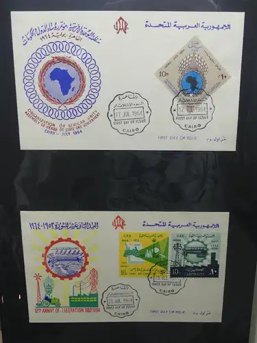 UAR Ägypten FDCs ab 1953 besammelt über 150 Stück im Ringbinder #LY694