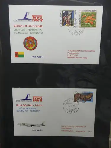 Schweiz Erstflüge über 80 Belege im Ringbinder #LY691