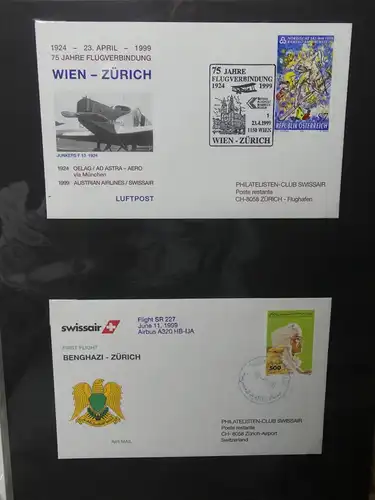 Schweiz Erstflüge über 80 Belege im Ringbinder #LY691