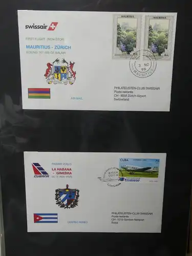 Schweiz Erstflüge über 80 Belege im Ringbinder #LY691