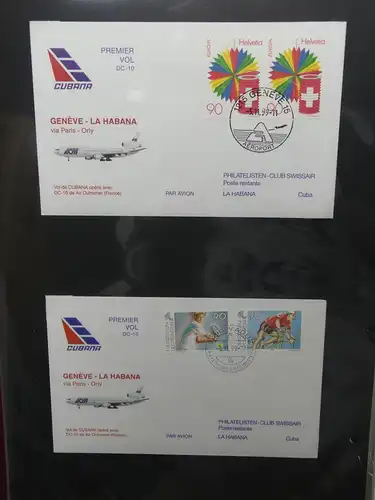 Schweiz Erstflüge über 80 Belege im Ringbinder #LY691