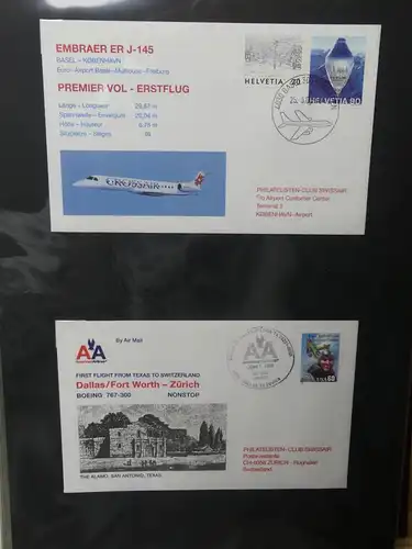 Schweiz Erstflüge über 80 Belege im Ringbinder #LY691