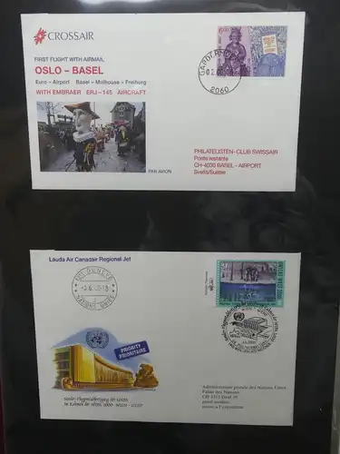 Schweiz Erstflüge über 80 Belege im Ringbinder #LY691