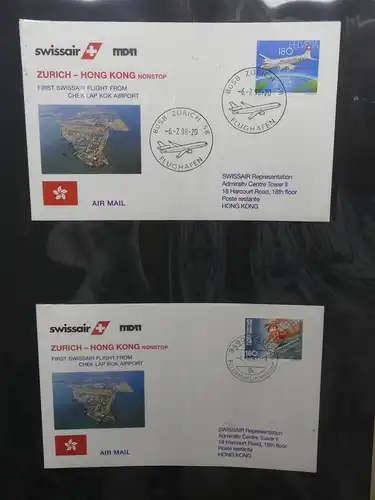 Schweiz Erstflüge über 80 Belege im Ringbinder #LY691