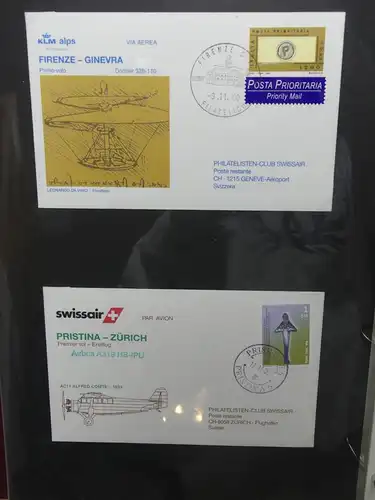 Schweiz Erstflüge über 80 Belege im Ringbinder #LY691
