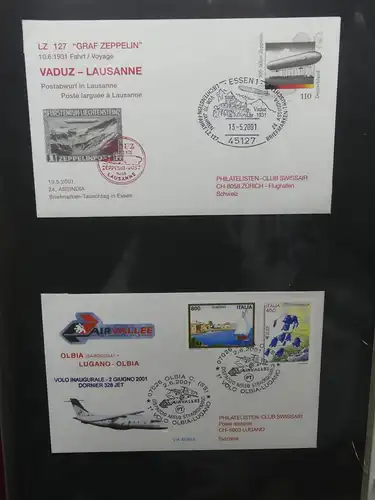 Schweiz Erstflüge über 80 Belege im Ringbinder #LY691