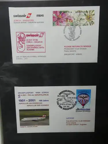 Schweiz Erstflüge über 80 Belege im Ringbinder #LY691