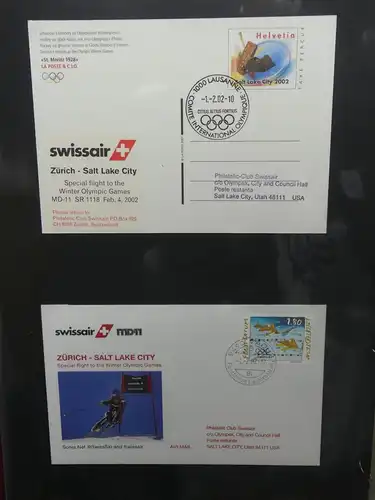 Schweiz Erstflüge über 80 Belege im Ringbinder #LY691