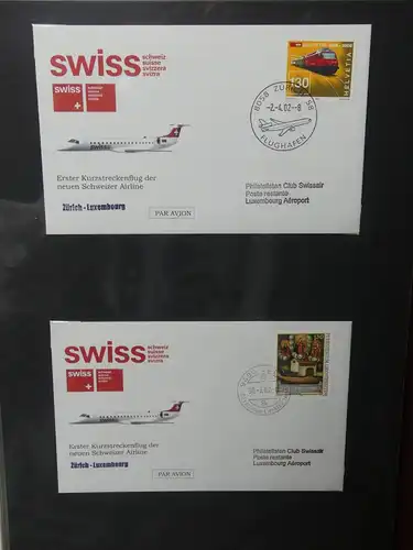 Schweiz Erstflüge über 80 Belege im Ringbinder #LY691