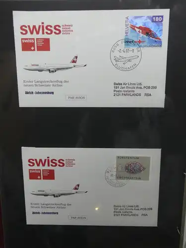 Schweiz Erstflüge über 80 Belege im Ringbinder #LY691