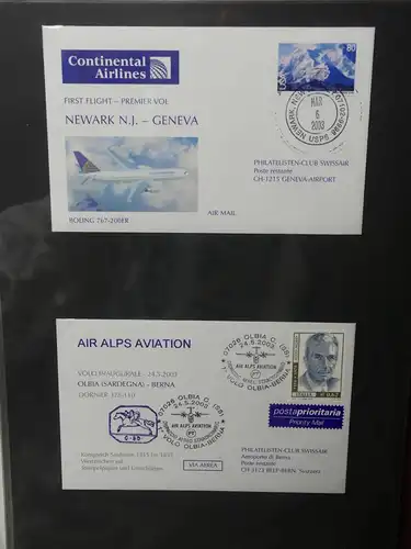 Schweiz Erstflüge über 80 Belege im Ringbinder #LY691