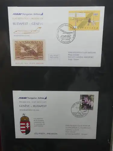 Schweiz Erstflüge über 80 Belege im Ringbinder #LY691