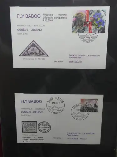 Schweiz Erstflüge über 80 Belege im Ringbinder #LY691