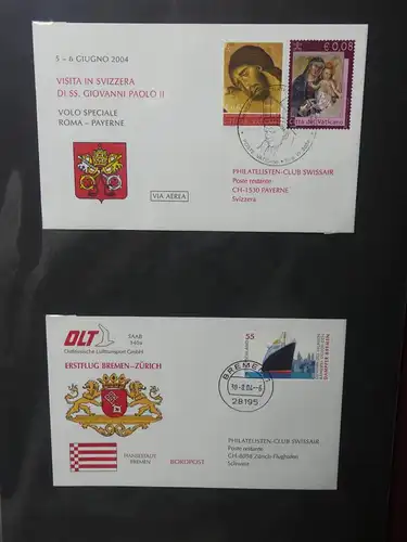 Schweiz Erstflüge über 80 Belege im Ringbinder #LY691