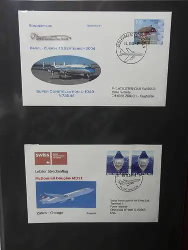 Schweiz Erstflüge über 80 Belege im Ringbinder #LY691