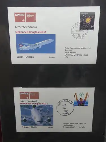 Schweiz Erstflüge über 80 Belege im Ringbinder #LY691