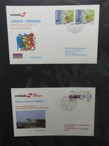 Schweiz Erstflüge über 80 Belege im Ringbinder #LY691