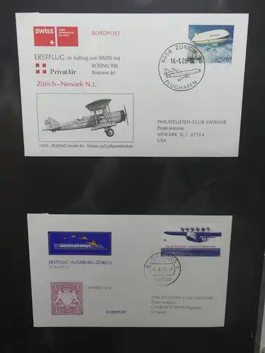 Schweiz Erstflüge über 80 Belege im Ringbinder #LY691
