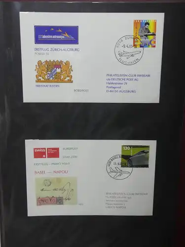 Schweiz Erstflüge über 80 Belege im Ringbinder #LY691