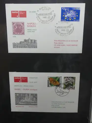 Schweiz Erstflüge über 80 Belege im Ringbinder #LY691