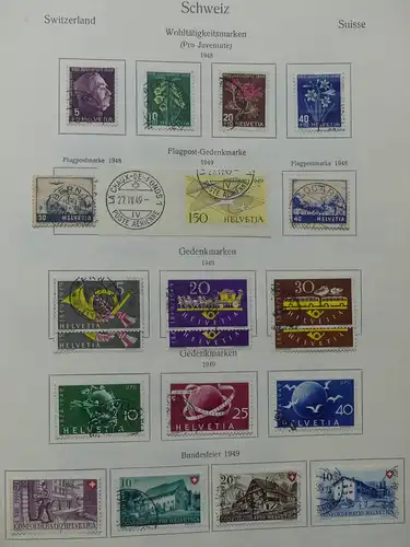 Schweiz ab 1945 gestempelt besammelt über 4T Katalog im KA-BE Binder #LY710