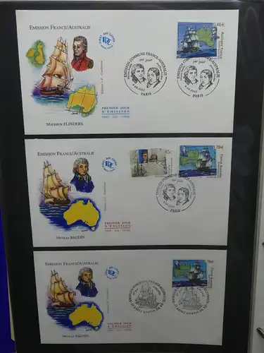 Frankreich und Gebiete FDCs ab 2002 besammelt im Ringbinder #LY693