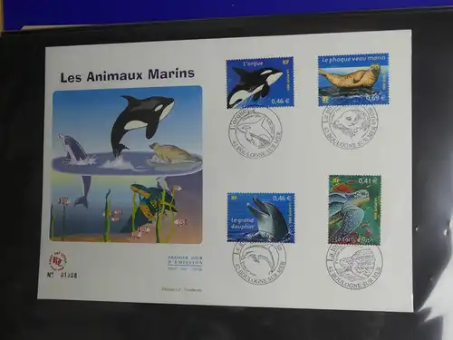 Frankreich und Gebiete FDCs ab 2002 besammelt im Ringbinder #LY693