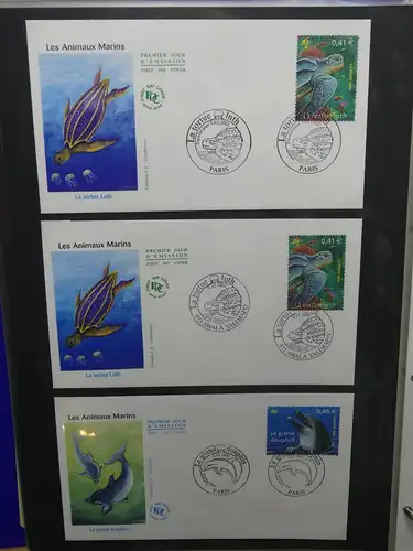 Frankreich und Gebiete FDCs ab 2002 besammelt im Ringbinder #LY693