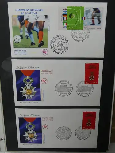 Frankreich und Gebiete FDCs ab 2002 besammelt im Ringbinder #LY693