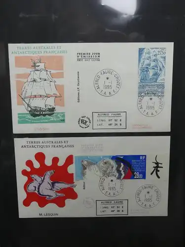 Frankreich und Gebiete FDCs ab 2002 besammelt im Ringbinder #LY693