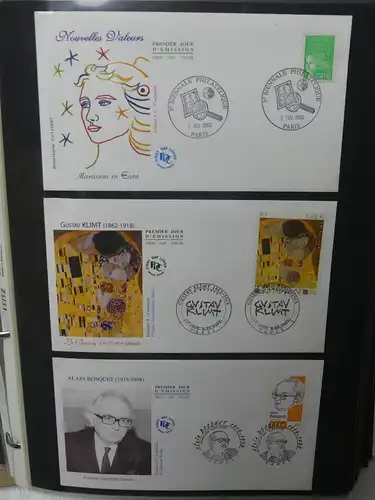 Frankreich und Gebiete FDCs ab 2002 besammelt im Ringbinder #LY693