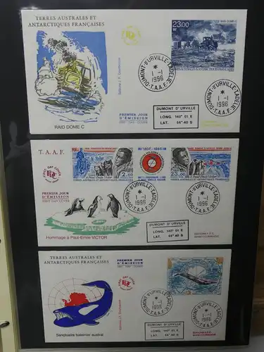 Frankreich und Gebiete FDCs ab 2002 besammelt im Ringbinder #LY693