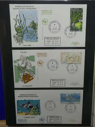 Frankreich und Gebiete FDCs ab 2002 besammelt im Ringbinder #LY693