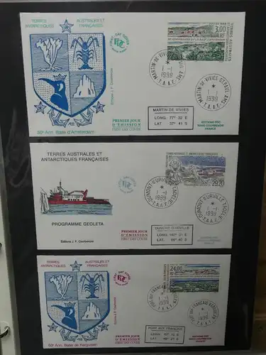 Frankreich und Gebiete FDCs ab 2002 besammelt im Ringbinder #LY693