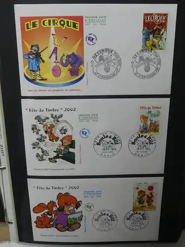 Frankreich und Gebiete FDCs ab 2002 besammelt im Ringbinder #LY693