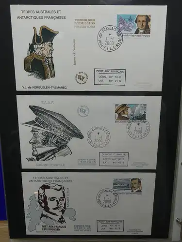 Frankreich und Gebiete FDCs ab 2002 besammelt im Ringbinder #LY693