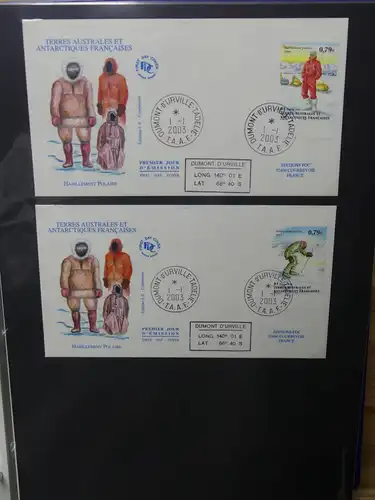 Frankreich und Gebiete FDCs ab 2002 besammelt im Ringbinder #LY693