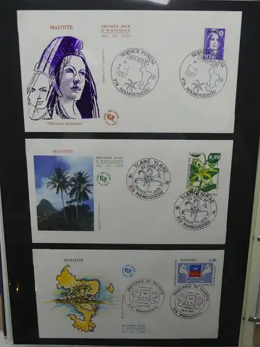 Frankreich und Gebiete FDCs ab 2002 besammelt im Ringbinder #LY693