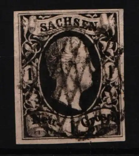 Sachsen 4 gestempelt gut geschnitten #KY442