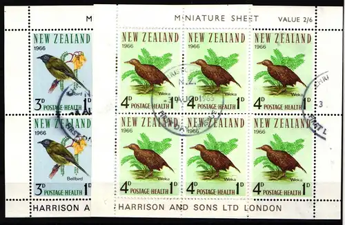 Neuseeland 451-452 gestempelt als Kleinbogensatz, Vögel #KZ891