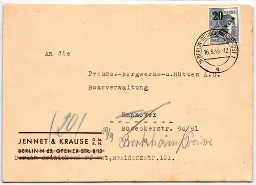 Berlin 66 auf Brief als Einzelfrankatur portogerecht #KT773