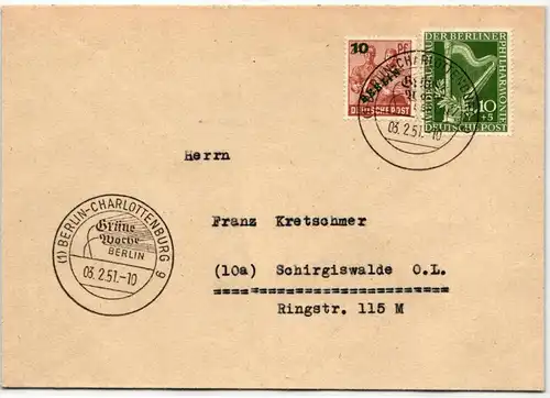 Berlin 72, 65 auf Brief als Mischfrankatur portogerecht #KT769