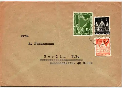 Berlin 72 u.a. auf Brief als Mischfrankatur portogerecht #KT761