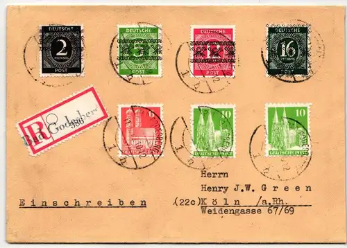 Bi-Zone 52 I, 55 I, 59 II, IV/I u.a. auf Brief gelaufen #KT863