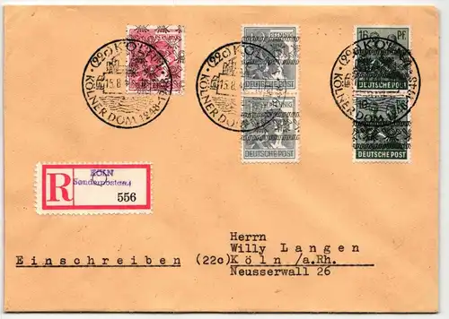 Bi-Zone 40 I Nk b, 42 I Nk b, 49 II auf Brief gelaufen #KT867