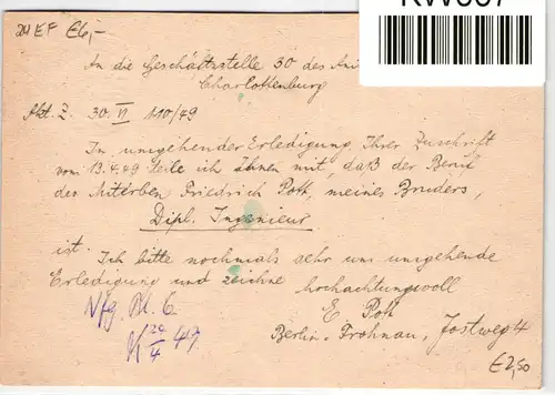 Berlin 24 auf Postkarte Postgeschichte Berlin #KW007