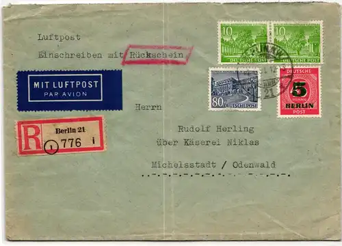 Berlin 47, 55, 64 auf Brief portogerecht, seltene Portostufe #KT969